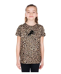 New Era Big Girls Tan Detroit Lions Mom Me Leopard T-Shirt