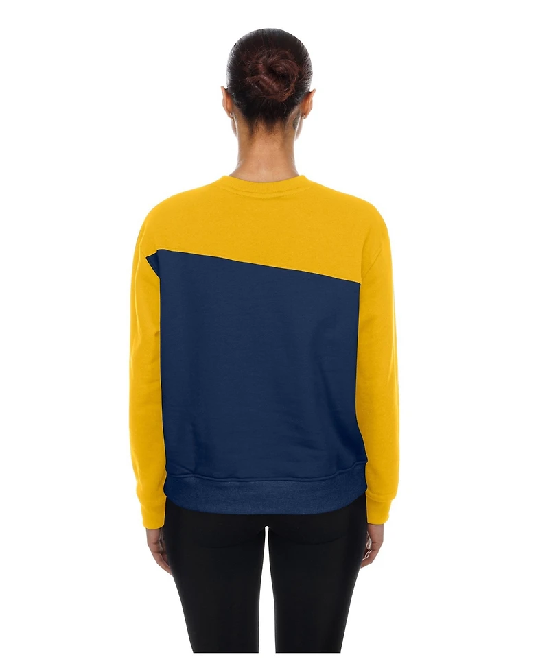 New Era Women's Milwaukee Brewers Crewneck Color Block Sweatshirt