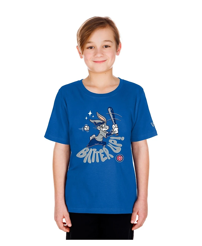 New Era Big Boys and Girls Royal Chicago Cubs Looney Tunes T-Shirt