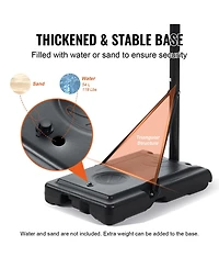 Sugift Portable Basketball Hoop 4-10 ft Adjustable Height Backboard System with Wheels and Base