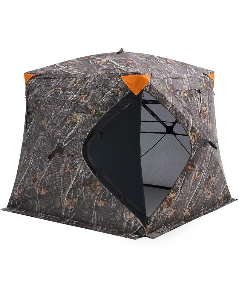 Sugift 270degree(s) See Through 4-5 Person Pop Up Hunting Blind with Carrying Bag One-Way Mesh Tent
