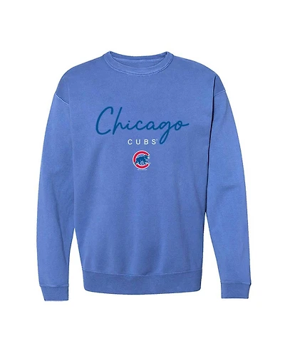 Soft As A Grape Women's Chicago Cubs Pigment Dye Crewneck Sweatshirt