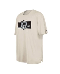 New Era Men's Cream Oakland Raiders Third Down Big Tall Historic T-Shirt