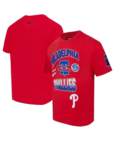 Pro Standard Men's Red Philadelphia Phillies Turn It Up Dropped Shoulder T-Shirt