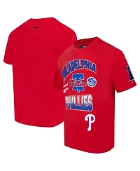 Pro Standard Men's Red Philadelphia Phillies Turn It Up Dropped Shoulder T-Shirt