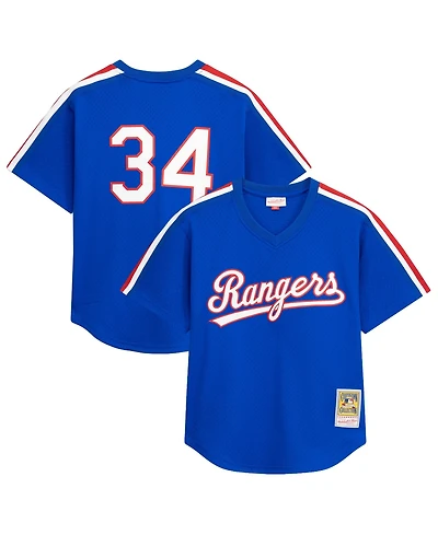Mitchell Ness Men's Nolan Ryan Royal Texas Rangers Big Tall Cooperstown Mesh Batting Practice Jersey