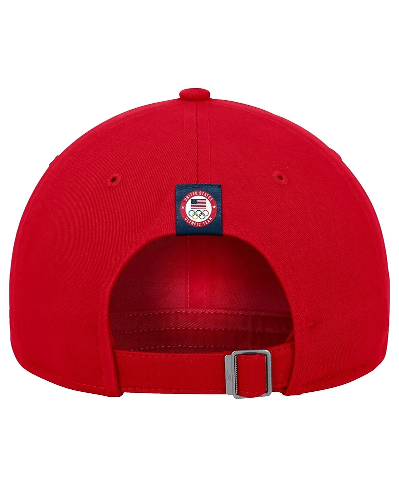Nike Men's Red Team Usa Club Unstructured Adjustable Dri-fit Hat