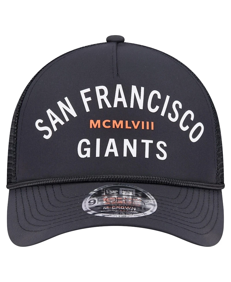 New Era Men's Black San Francisco Giants Minimalist 9FORTY A-Frame Adjustable Hat