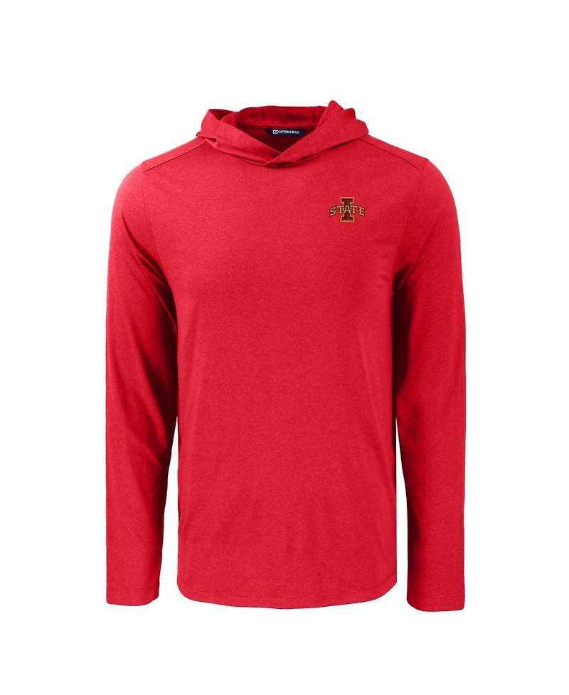 Cutter & Buck Men's Cardinal Iowa State Cyclones Coastline Epic Comfort Eco Long Sleeve Hoodie T-Shirt