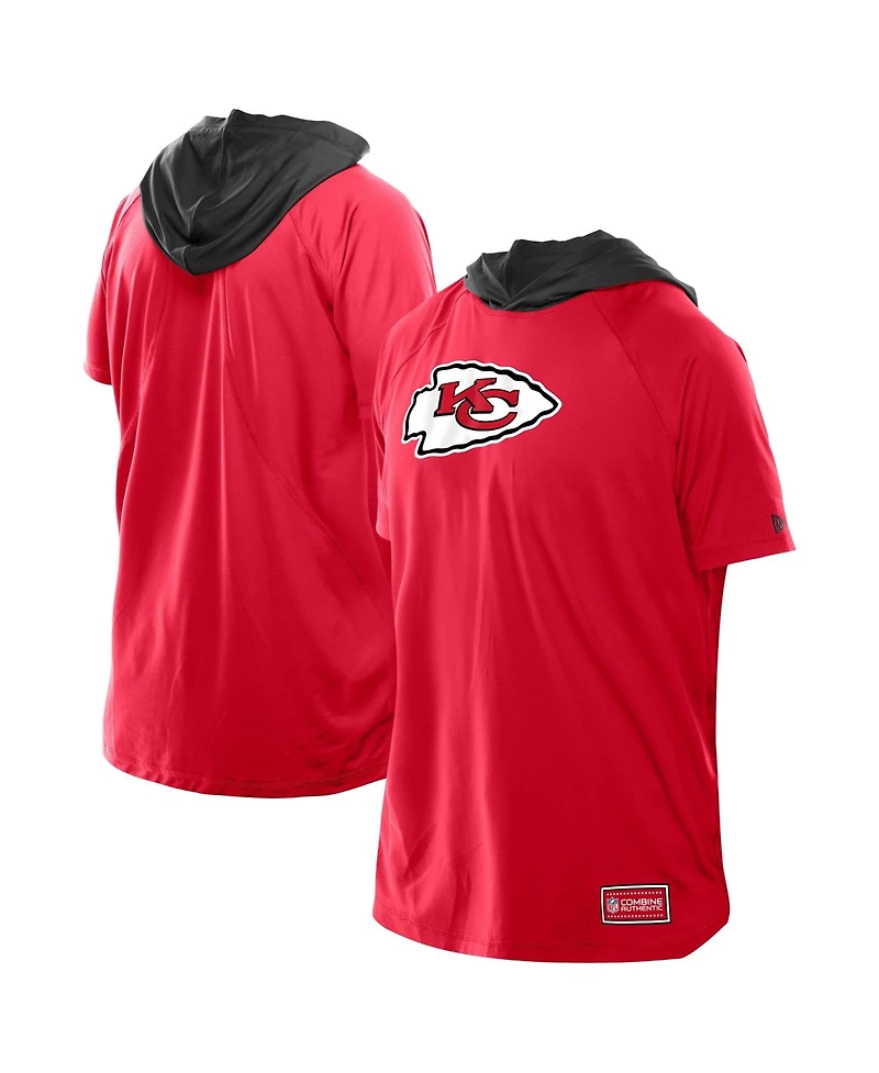New Era Men's Red Kansas City Chiefs Combine Authentic Hooded Raglan Short-Sleeve T-Shirt