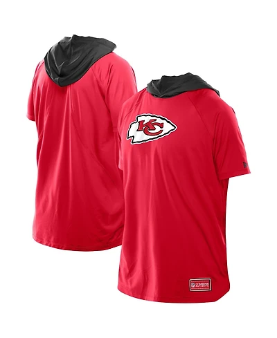 New Era Men's Red Kansas City Chiefs Combine Authentic Hooded Raglan Short-Sleeve T-Shirt