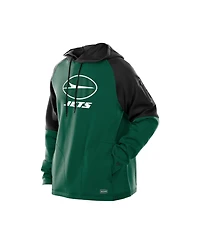 New Era Men's Green York Jets Combine Authentic Color Block Raglan Pullover Hoodie