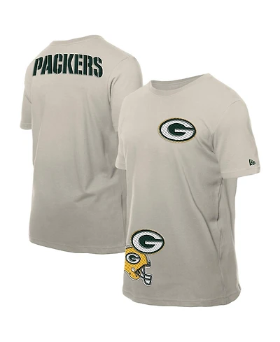 New Era Men's Light Beige Green Bay Packers Multi Patch T-Shirt