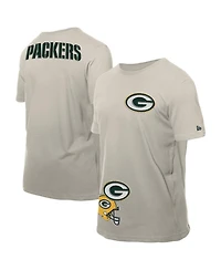 New Era Men's Light Beige Green Bay Packers Multi Patch T-Shirt