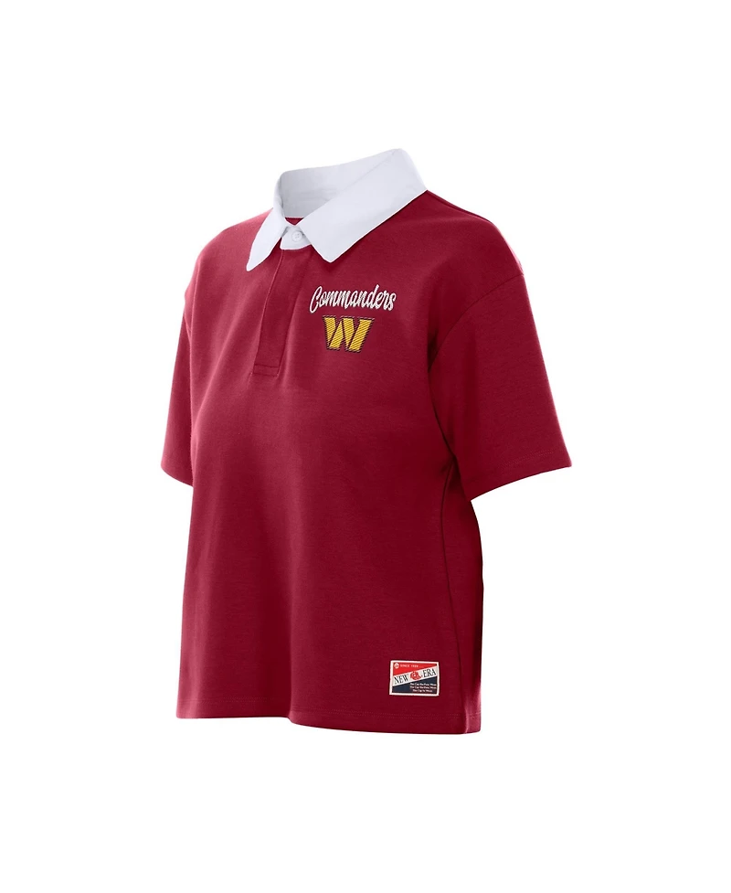 New Era Women's Washington Commanders Boxy Cropped Polo