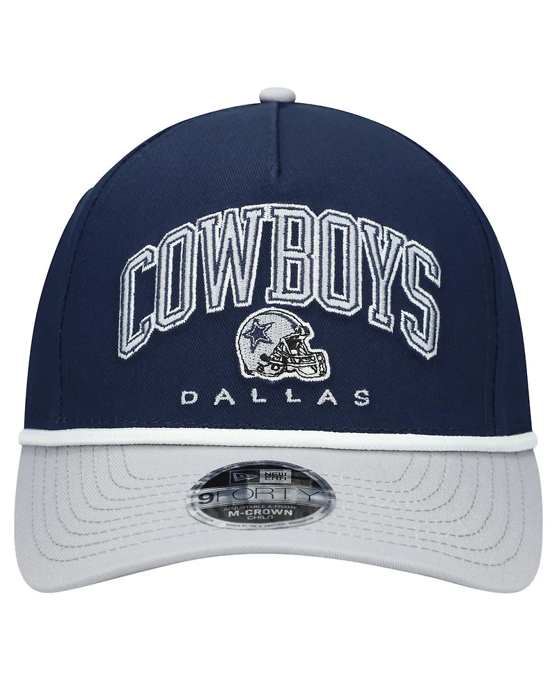 New Era Preschool Navy/Gray Dallas Cowboys Arch 9FORTY M-Crown A-Frame Coolera Adjustable Hat