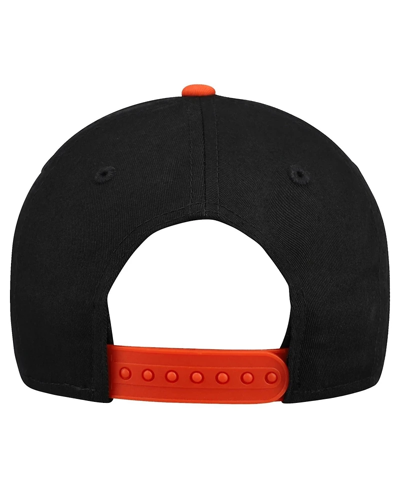 New Era Big Boys and Girls Black/Orange Cincinnati Bengals Arch Coolera 9FORTY A-Frame Adjustable Hat