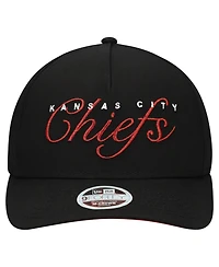 New Era Women's Black Kansas City Chiefs Metallic 9FORTY M-Crown A-Frame Adjustable Hat