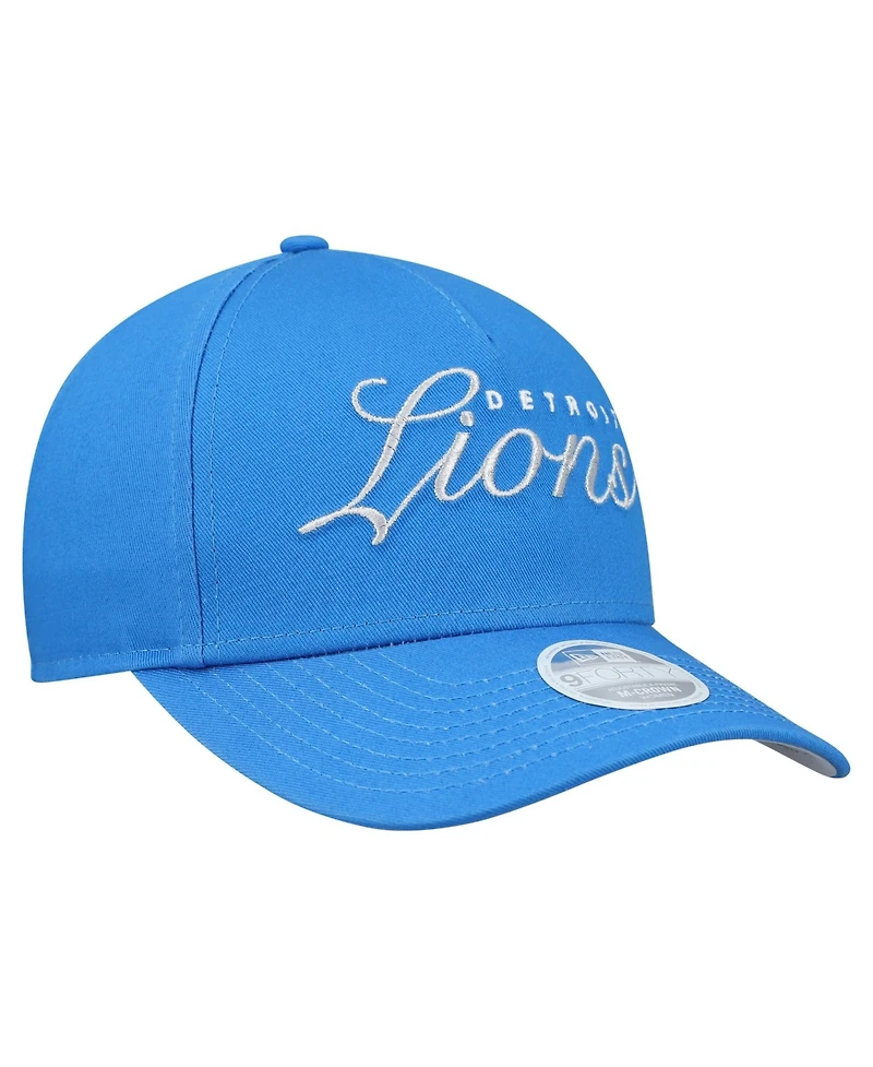 New Era Women's Blue Detroit Lions Metallic 9FORTY M-Crown A-Frame Adjustable Hat