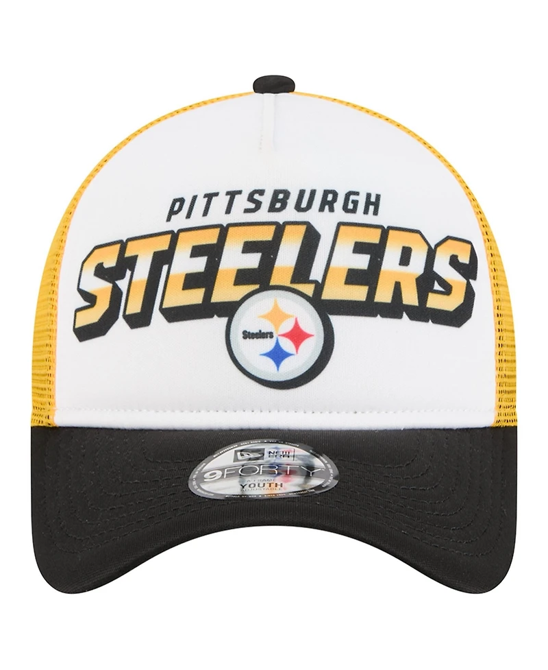 New Era Preschool White Pittsburgh Steelers 9FORTY A-Frame Adjustable Hat