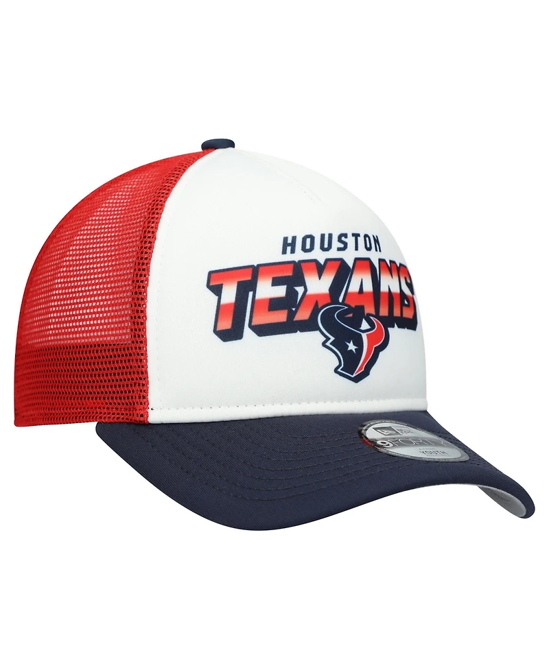 New Era Big Boys and Girls White/Navy Houston Texans Streak 9FORTY A-Frame Adjustable Hat