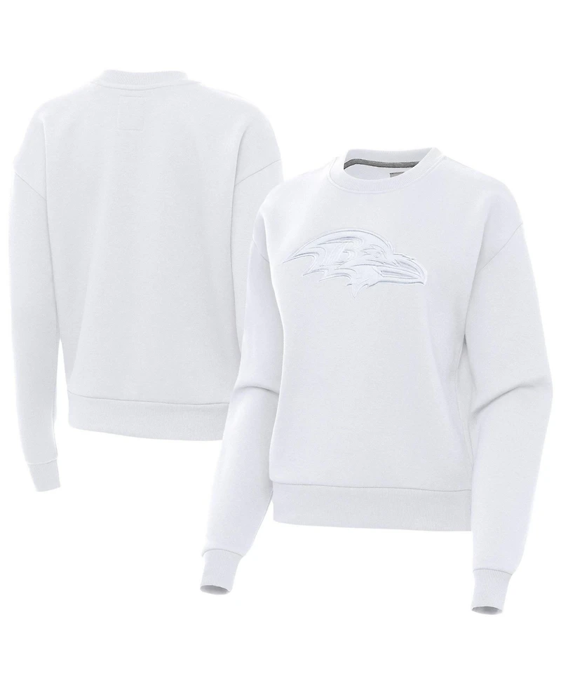 Antigua Women's Baltimore Ravens Victory Long-Sleeve Crewneck Pullover Sweatshirt