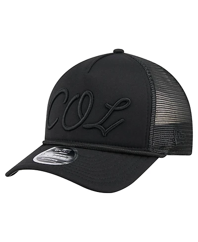 New Era Men's Black Colorado Rockies City Initial 9FORTY A-Frame M-Crown Adjustable Trucker Hat