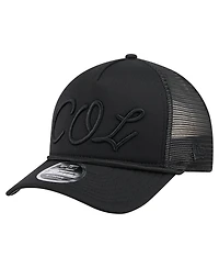 New Era Men's Black Colorado Rockies City Initial 9FORTY A-Frame M-Crown Adjustable Trucker Hat