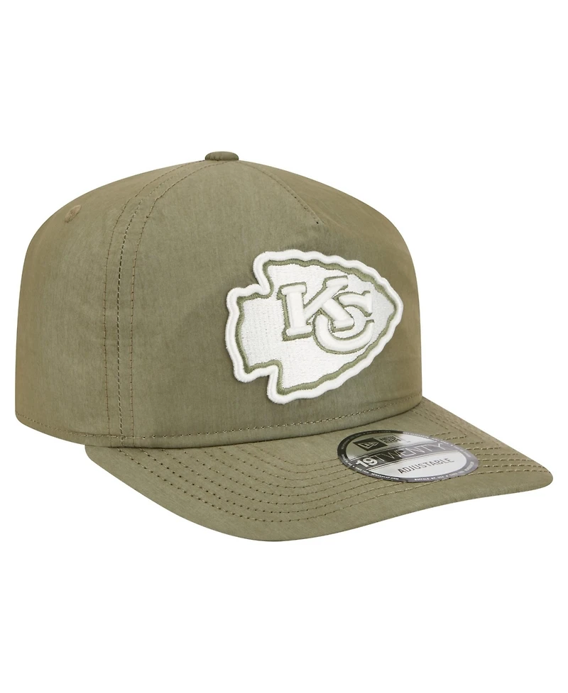 New Era Men's Olive Kansas City Chiefs Nylon 19TWENTY Adjustable Hat