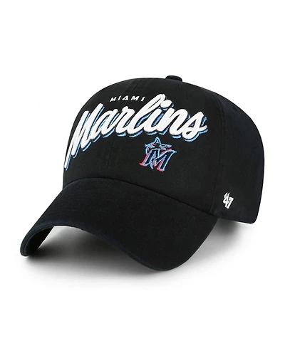 '47 Brand Women's Black Miami Marlins Ariana Clean Up Adjustable Hat
