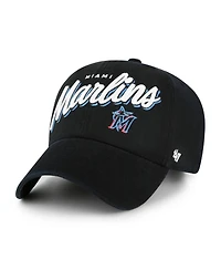'47 Brand Women's Black Miami Marlins Ariana Clean Up Adjustable Hat