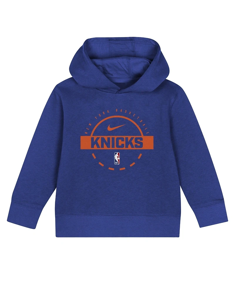 Nike Baby Boys and Girls Blue New York Knicks Two-Piece Team Logo Club Fleece Hoodie Sweatpants Set