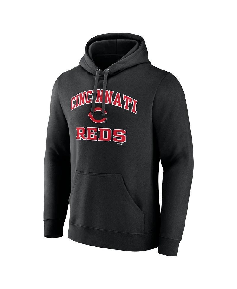 Logo Athletic Men's Black Cincinnati Reds Heart Soul Hoodie