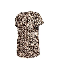 New Era Big Girls Tan Washington Commanders Mom Me Leopard T-Shirt