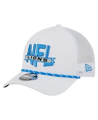 New Era Men's White Detroit Lions Nfl 9FORTY A-Frame M-Crown Adjustable Trucker Hat