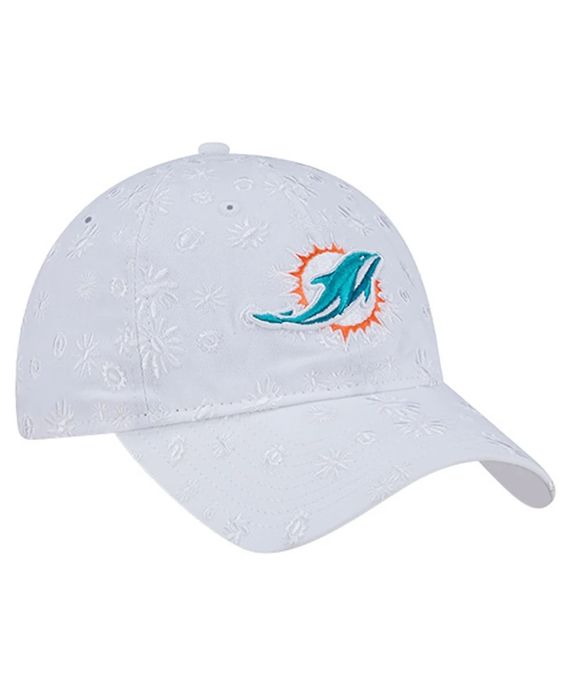 New Era Women's White Miami Dolphins Floral 9TWENTY Adjustable Hat