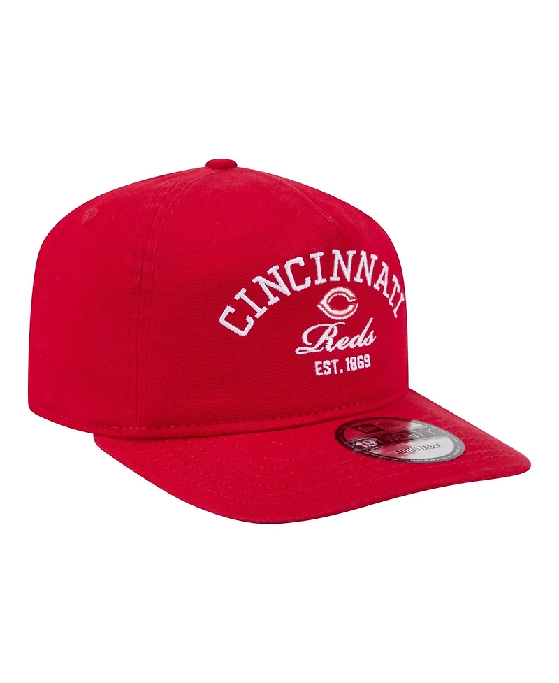 New Era Men's Red Cincinnati Reds Stacked 19TWENTY Adjustable Hat