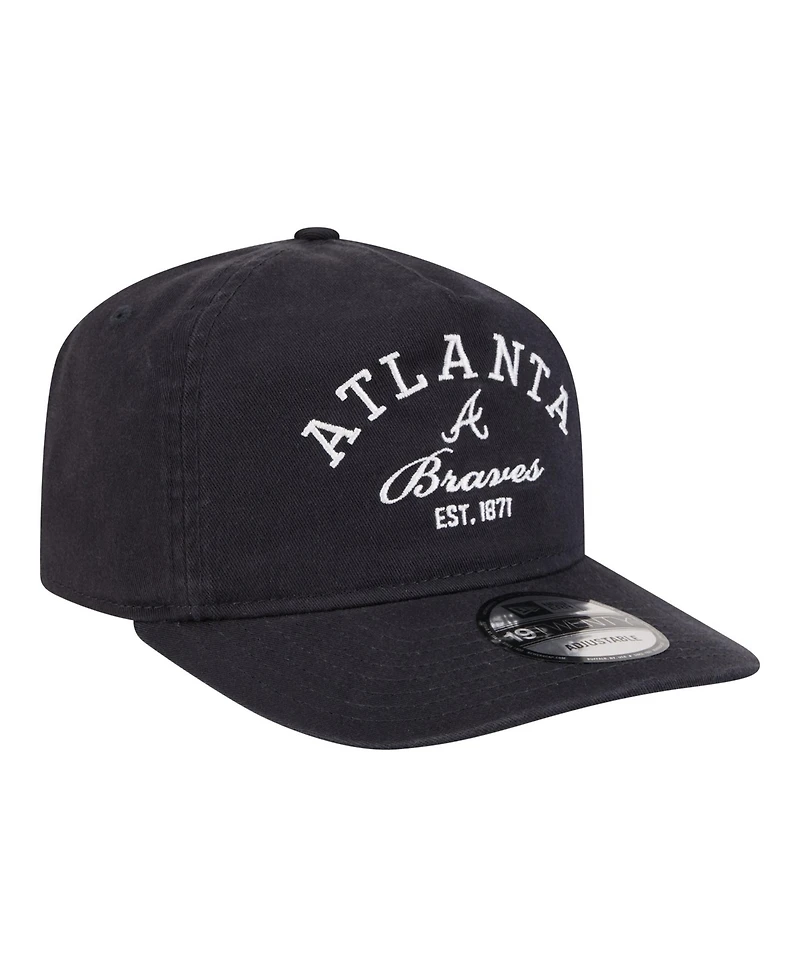 New Era Men's Navy Atlanta Braves Stacked 19TWENTY Adjustable Hat