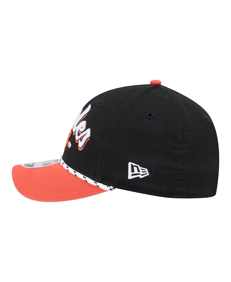 New Era Men's Black/Orange Baltimore Orioles Team Loyal 9FORTY M-Crown Adjustable Hat