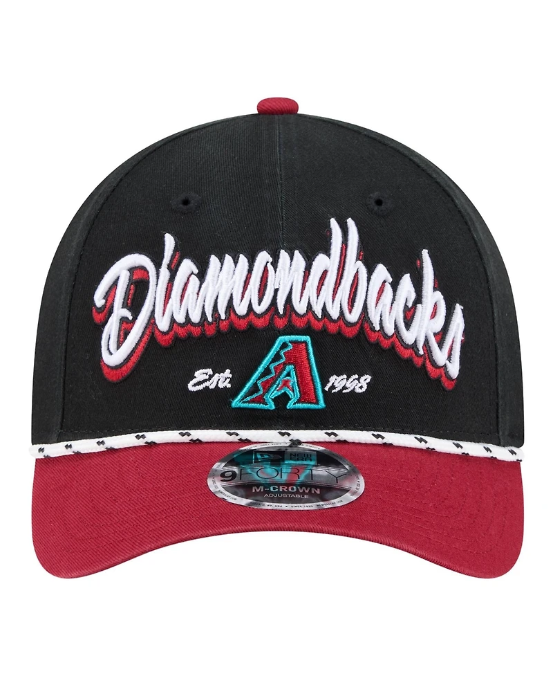 New Era Men's Black/Red Arizona Diamondbacks Team Loyal 9FORTY M-Crown Adjustable Hat