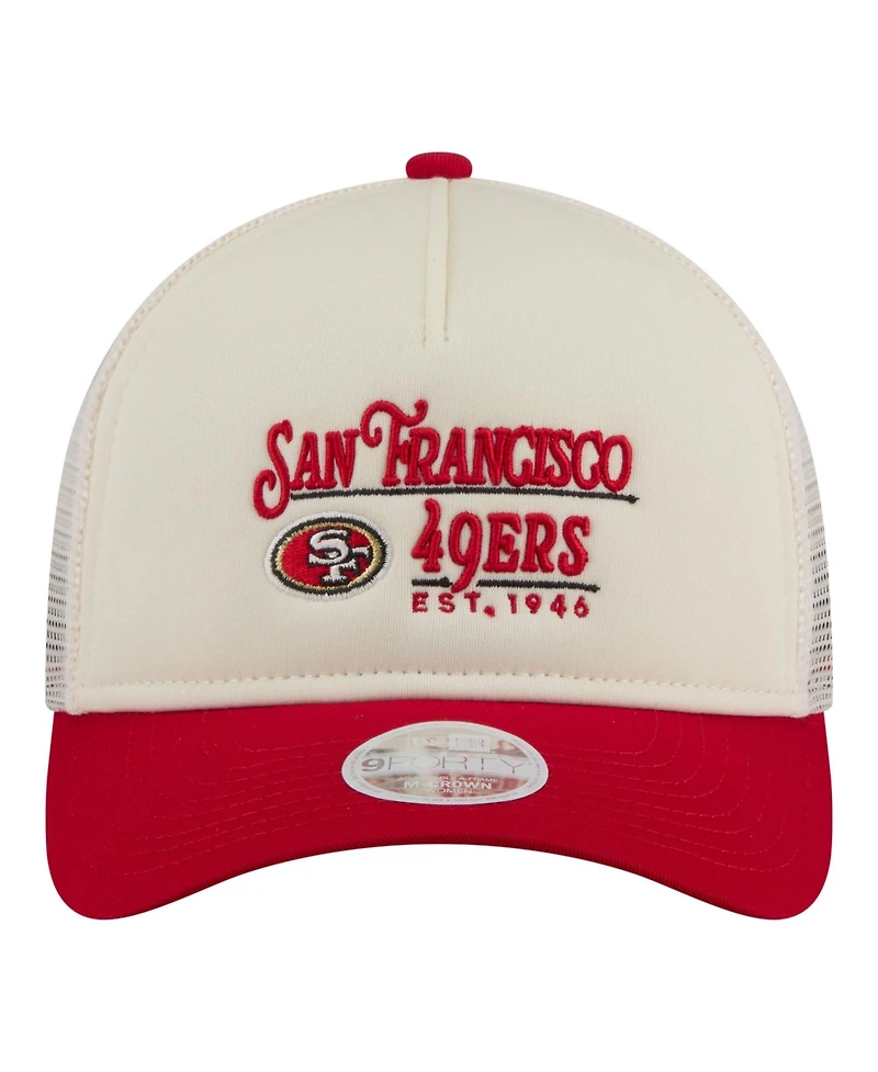 New Era Women's White/Scarlet San Francisco 49ers Retro A-Frame 9FORTY Adjustable Hat
