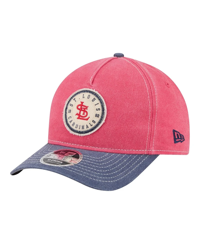 New Era Men's Red/Navy St. Louis Cardinals Felt M-Crown 9FORTY Adjustable Hat