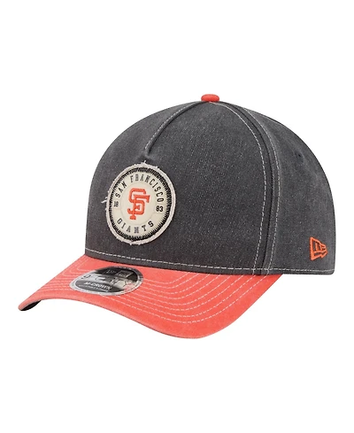New Era Men's Black/Orange San Francisco Giants Felt M-Crown 9FORTY Adjustable Hat