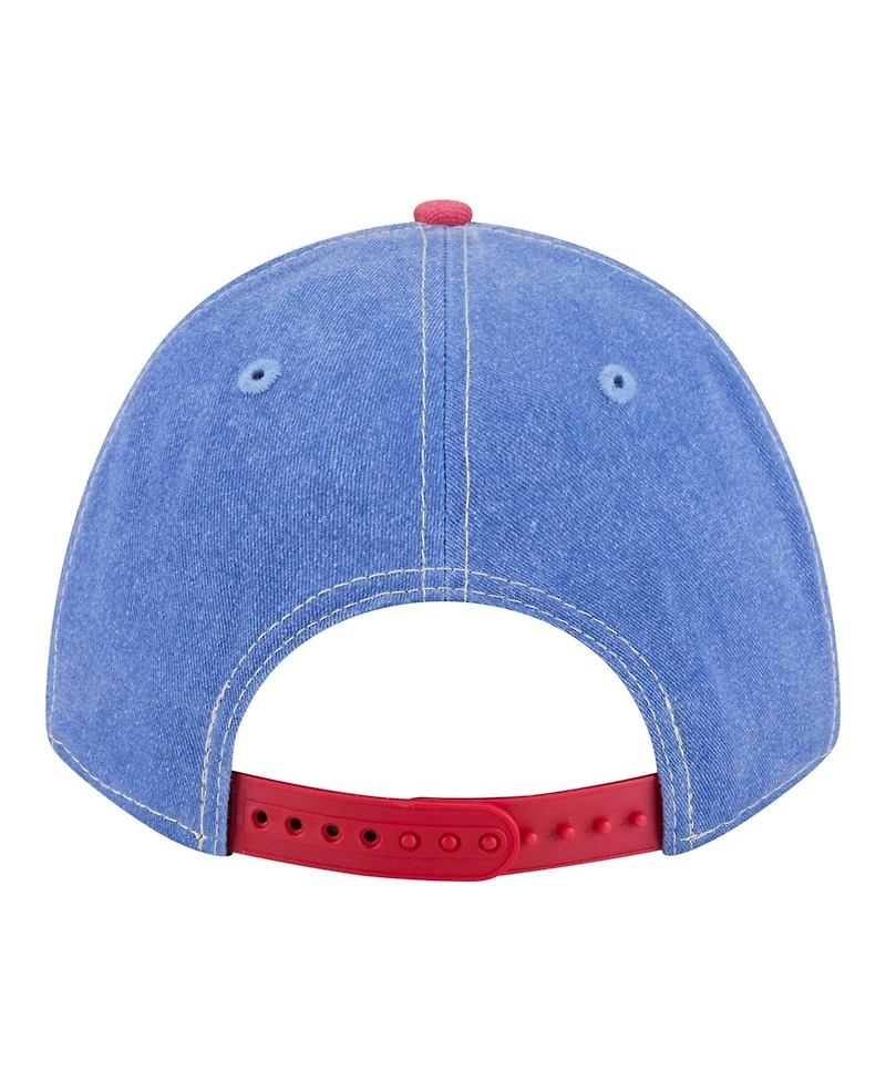 New Era Men's Royal/Red Atlanta Braves Felt M-Crown 9FORTY Adjustable Hat