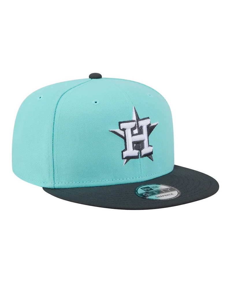 New Era Men's Turquoise/Charcoal Houston Astros Two-Tone Color Pack 9FIFTY Snapback Hat