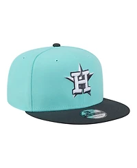 New Era Men's Turquoise/Charcoal Houston Astros Two-Tone Color Pack 9FIFTY Snapback Hat