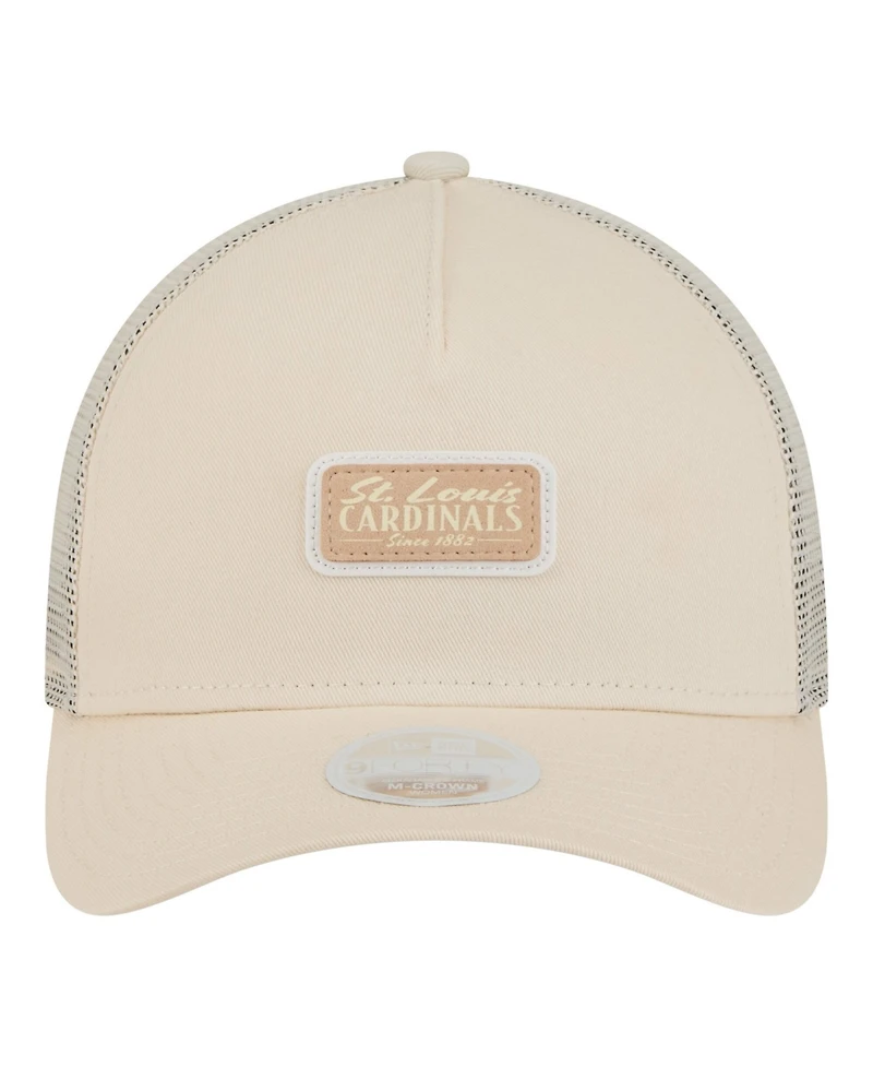 New Era Women's Light Beige St. Louis Cardinals Tonal Patch 9FORTY M-Crown A-Frame Trucker Adjustable Hat