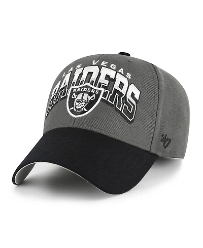 '47 Brand Men's Charcoal Las Vegas Raiders Split Block Mvp Adjustable Hat