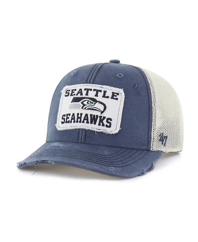 '47 Brand Men's Navy Seattle Seahawks Egremont Well-Worn Adjustable Trucker Hat