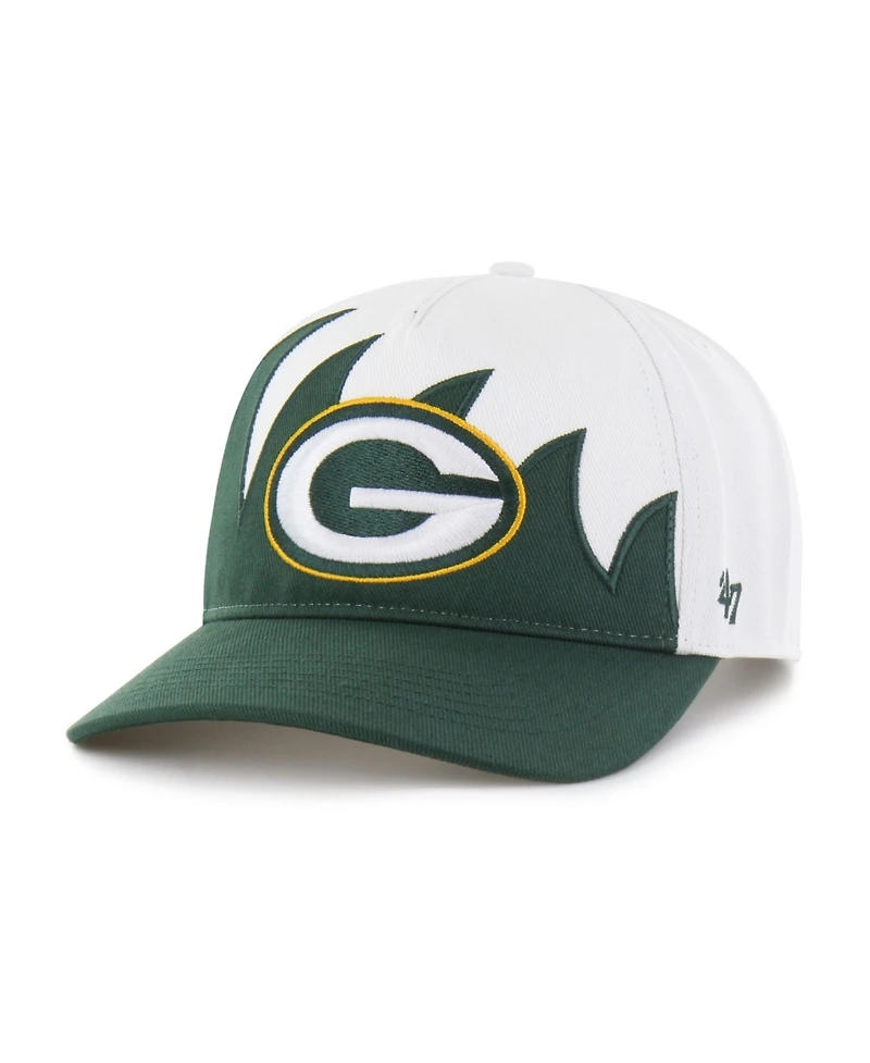 47 Brand Men's White Green Bay Packers Jagged Hitch Adjustable Hat